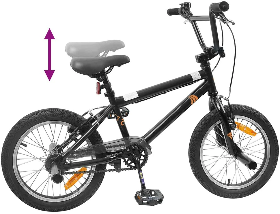 BMX Dviratis 20 Colių 9 metų amžiaus Juoda