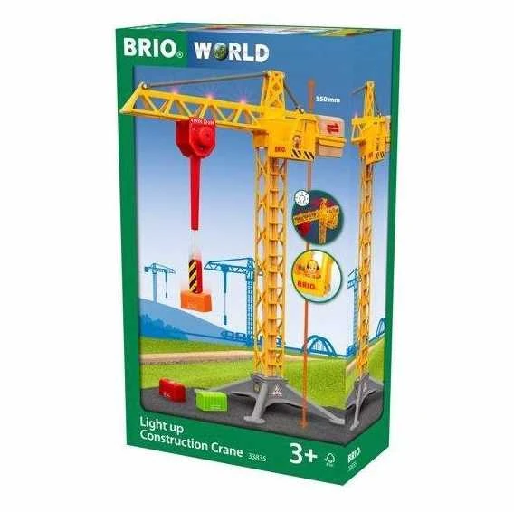 Brio geležinkelis BRIO statybinis kranas su šviesomis, 33835
