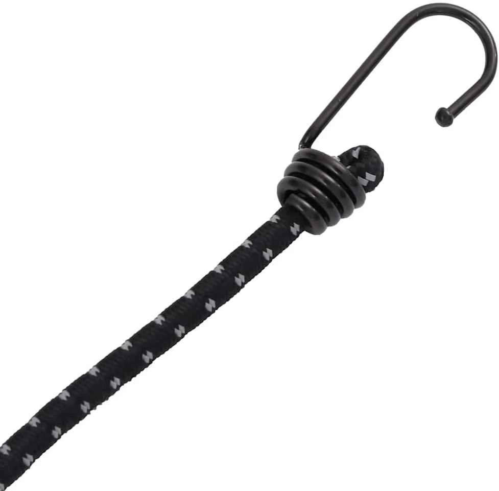 Bungee virvelės su juostelėmis ir kabliukais, 25vnt., 38cm