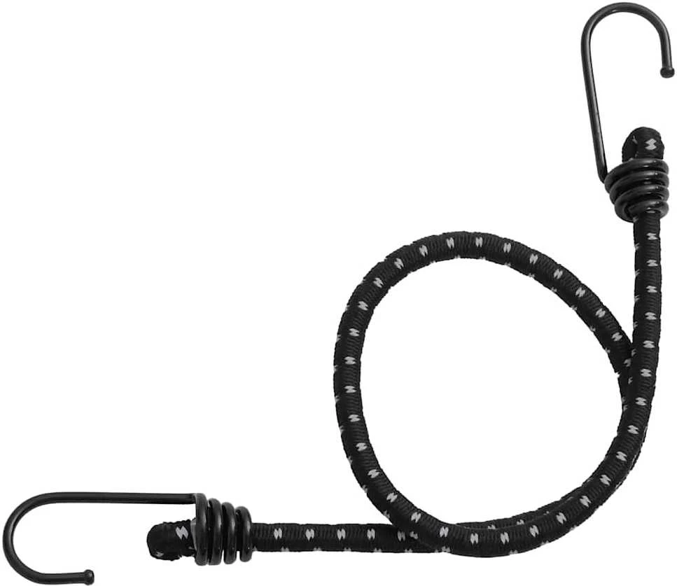 Bungee virvelės su juostelėmis ir kabliukais, 50vnt., 59cm