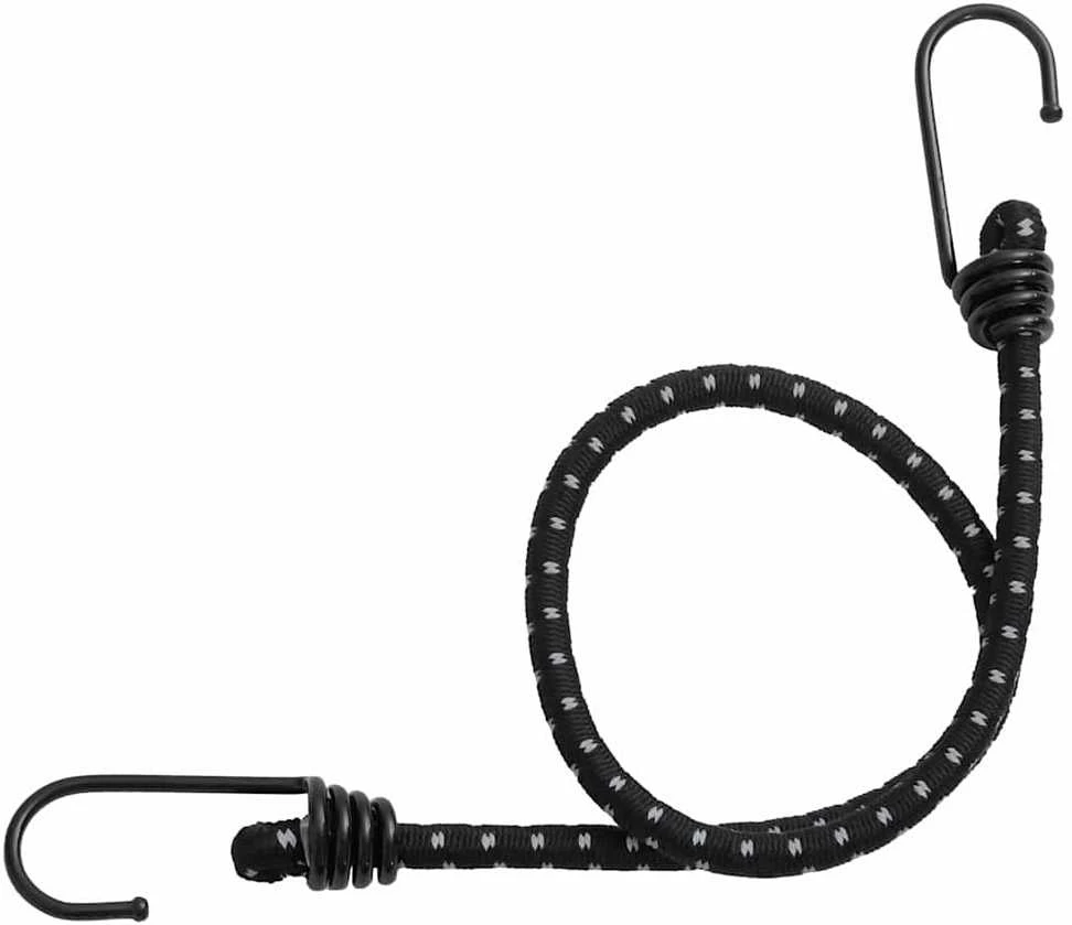 Bungee virvelės su juostelėmis ir kabliukais, 25vnt., 59cm
