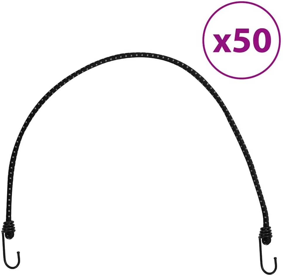 Bungee virvelės su juostelėmis ir kabliukais, 50vnt., 88cm