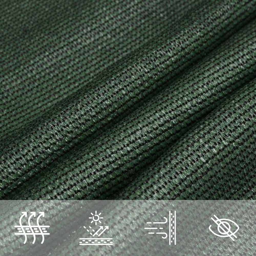 Burė nuo saulės, tamsiai žalios spalvos, 2,5x5m, HDPE, 160g/m²