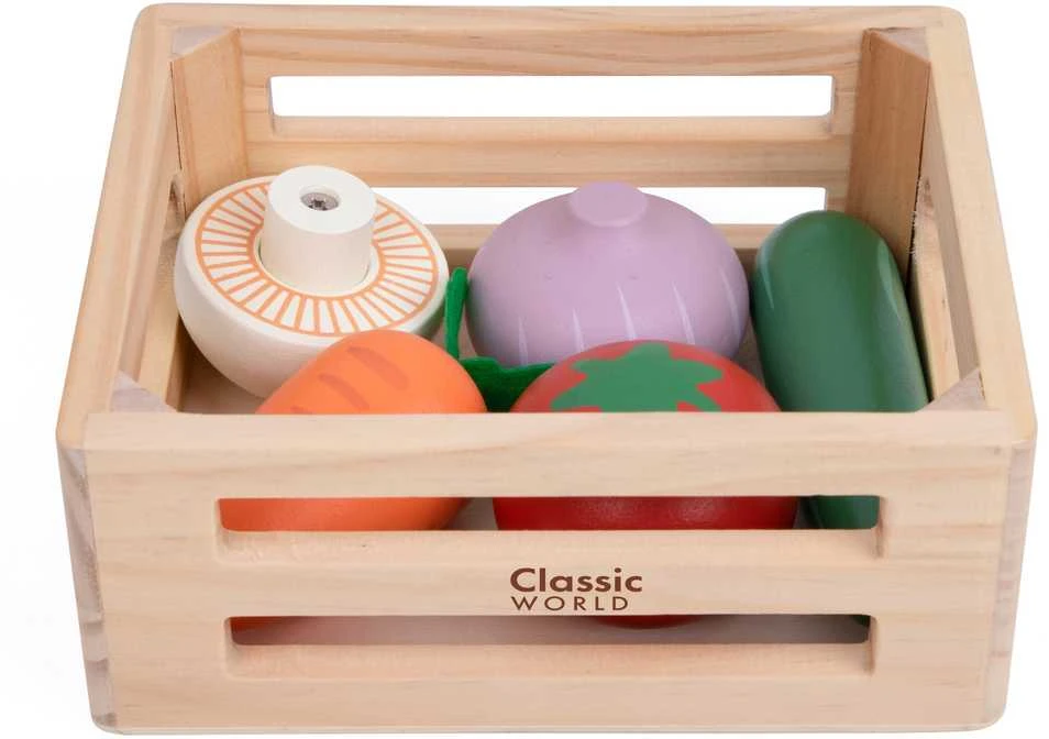 CLASSIC WORLD CW50642 medinis daržovių rinkinys krepšelyje 6 vnt.