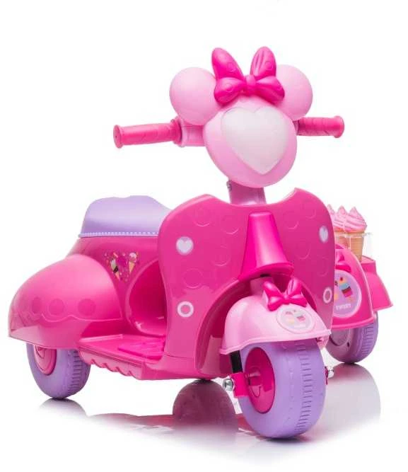 Lean Cars CREAM Triratis elektromobilis Scooter Ice Kreminis Shop JT5258, rožinis
