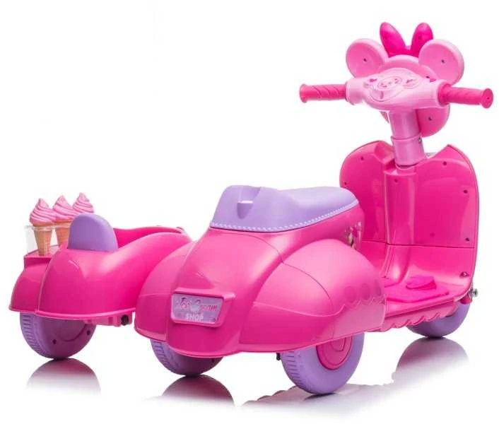 Lean Cars CREAM Triratis elektromobilis Scooter Ice Kreminis Shop JT5258, rožinis