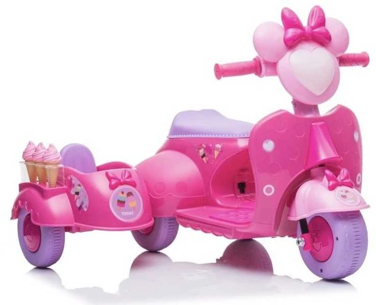 Lean Cars CREAM Triratis elektromobilis Scooter Ice Kreminis Shop JT5258, rožinis