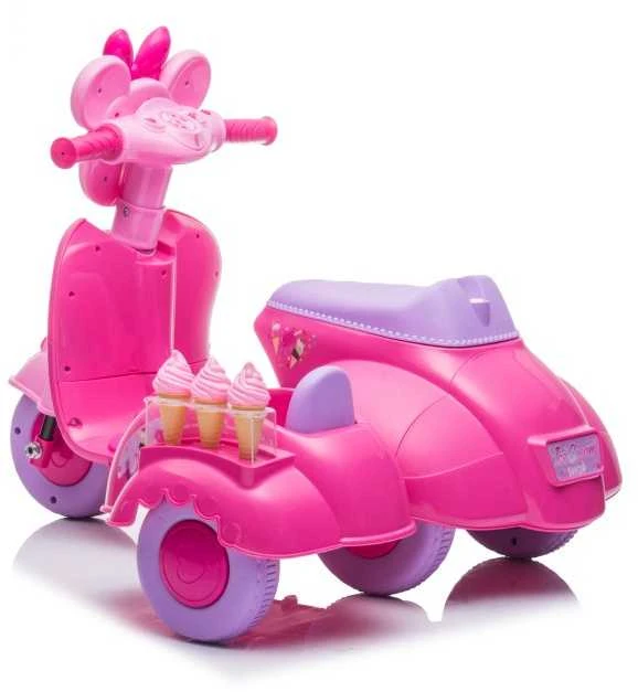 Lean Cars CREAM Triratis elektromobilis Scooter Ice Kreminis Shop JT5258, rožinis