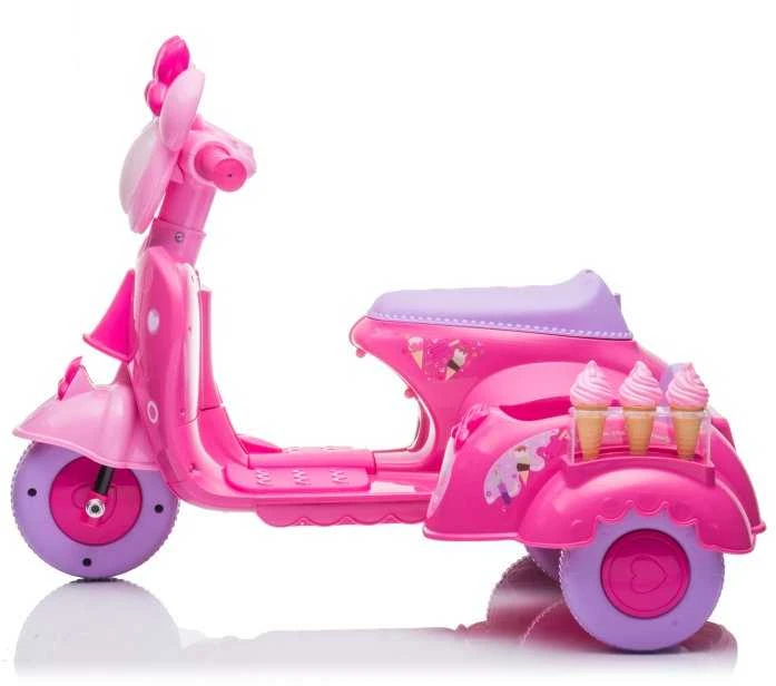 Lean Cars CREAM Triratis elektromobilis Scooter Ice Kreminis Shop JT5258, rožinis
