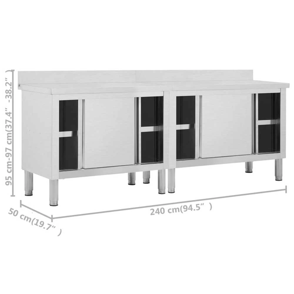 Darbastaliai su durimis, 2vnt., 240x50x(95-97)cm, plienas