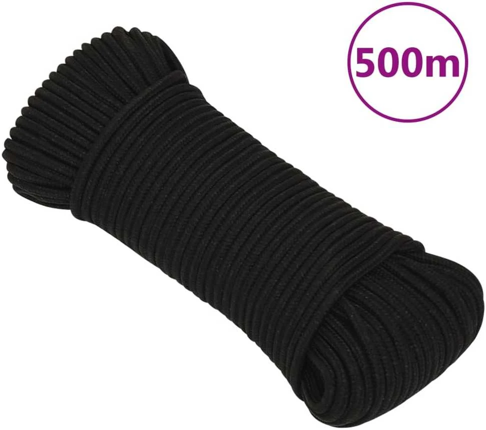 Darbo virvė, juodos spalvos, 5mm, 500m, poliesteris