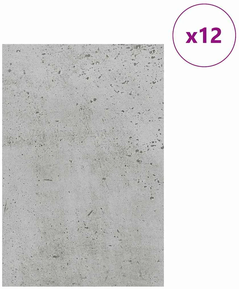 Dekoratyvinės Panelės 12 vnt. Betono pilka 40 x 60 x 0,27 cm