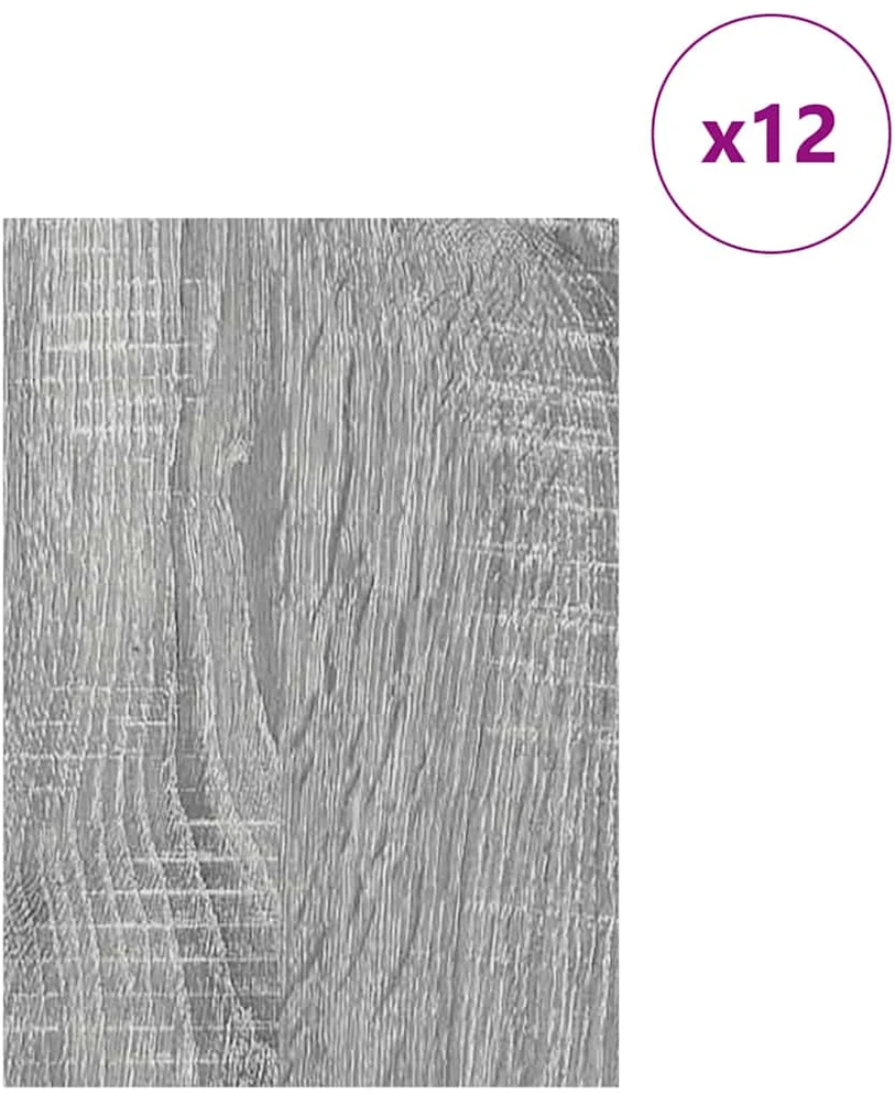 Dekoratyvinės Panelės 12 vnt. Pilkas Sonoma 21 x 30 x 0,27 cm