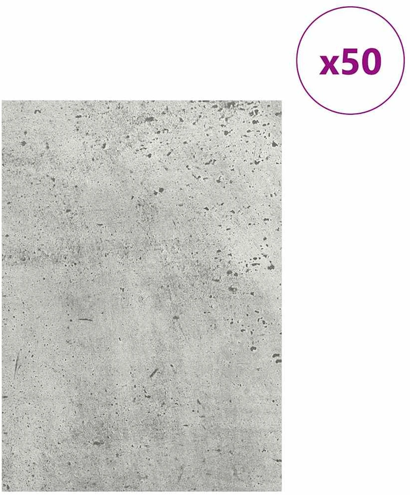 Dekoratyvinės Panelės 50 vnt. Betono pilka 15 x 21 x 0,27 cm