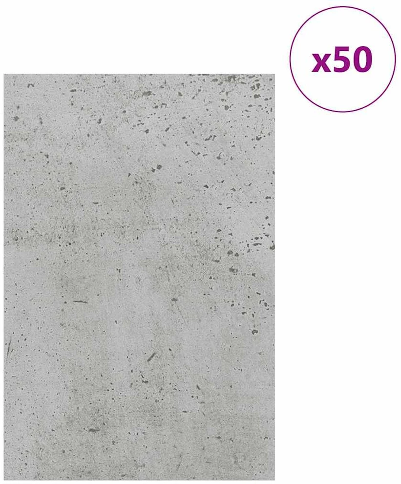 Dekoratyvinės Panelės 50 vnt. Betono pilka 40 x 60 x 0,27 cm