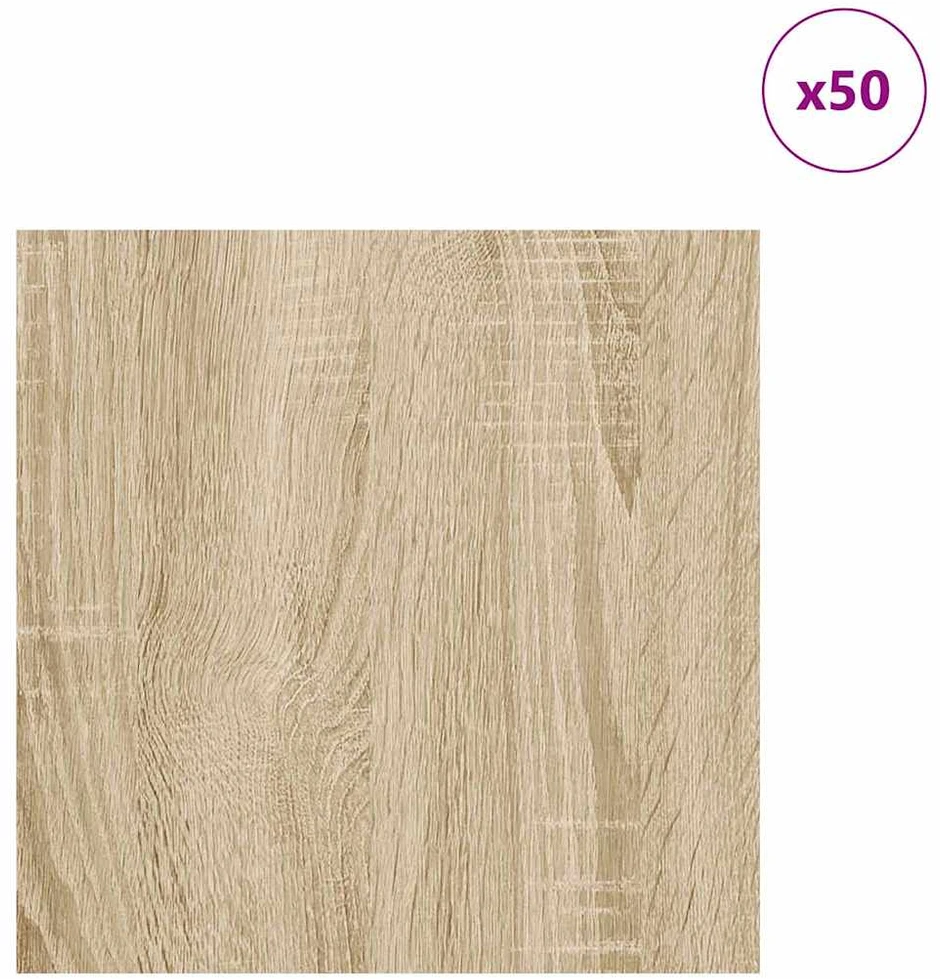 Dekoratyvinės Panelės 50 vnt. Sonoma ąžuolas 30 x 30 x 0.27 cm