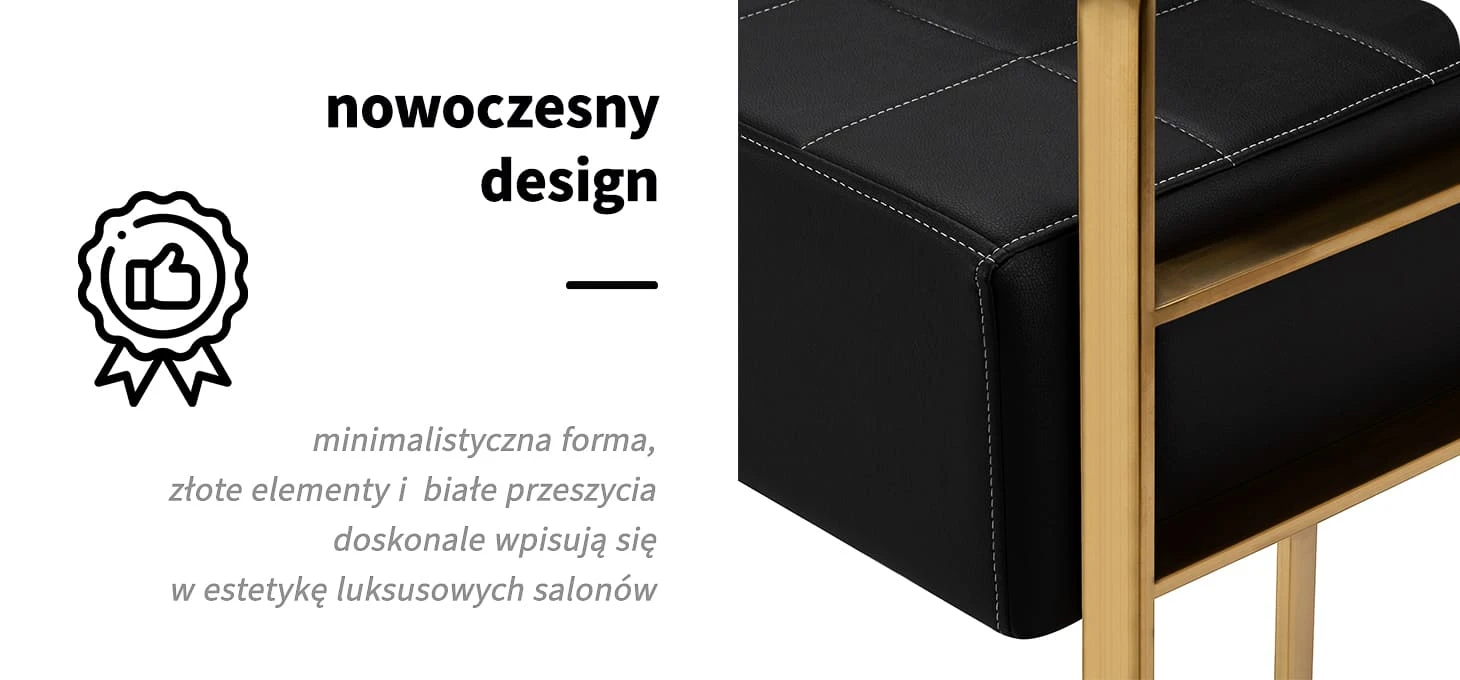 Activeshop Gabbio Avila laukiamojo sofa, aukso ir juodos spalvos aprašymas - Prekės nuotrauka