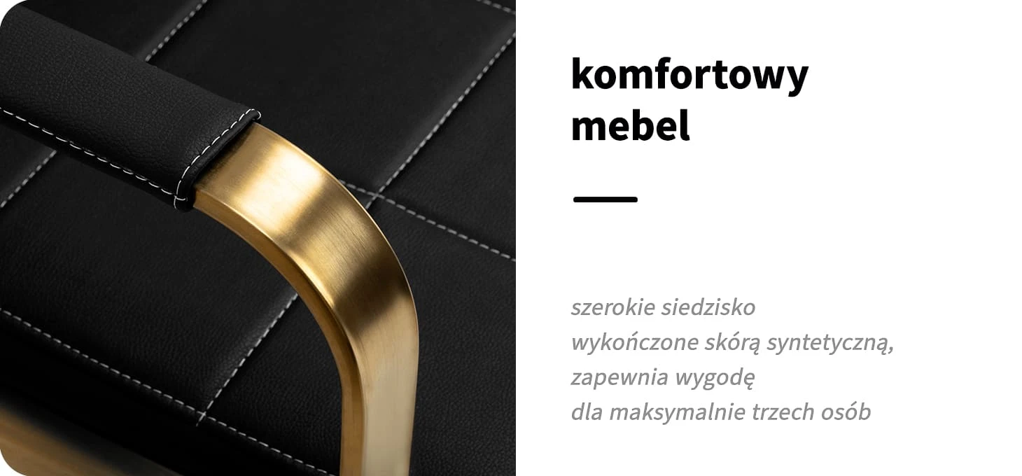 Activeshop Gabbio Avila laukiamojo sofa, aukso ir juodos spalvos aprašymas - Prekės nuotrauka