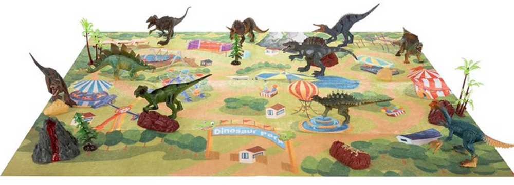 Didelis dinozaurų rinkinys Woopie XXL Priešistorinis pasaulis su kilimėliu