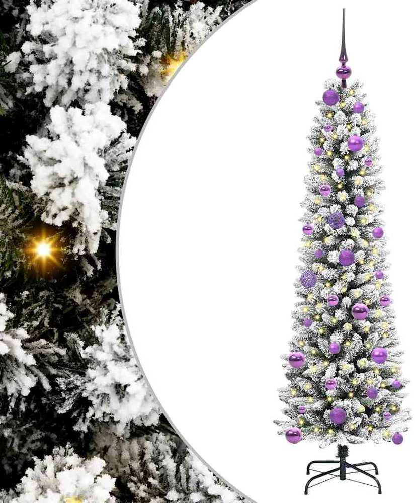 Dirbtinė Kalėdų eglutė Balta 150 cm PVC ir Metalas ir Plastikas