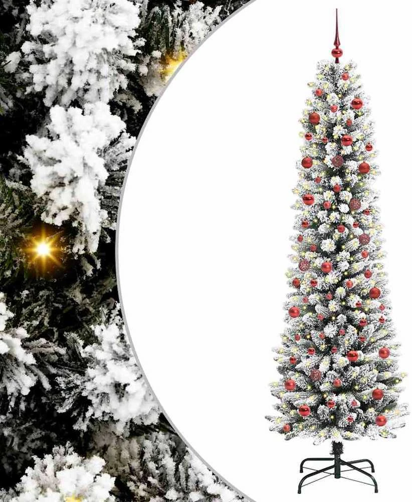 Dirbtinė Kalėdų eglutė Balta 210 cm PVC ir Metalas ir Plastikas