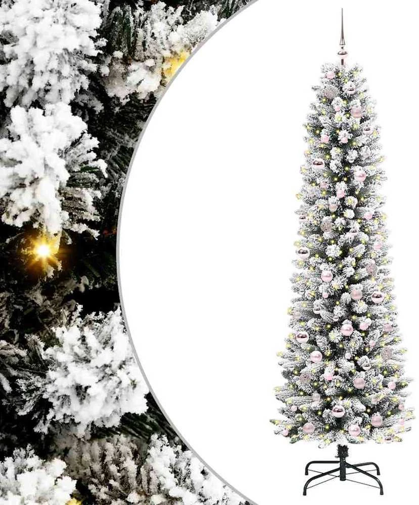 Dirbtinė Kalėdų eglutė Balta 210 cm PVC ir Metalas ir Plastikas