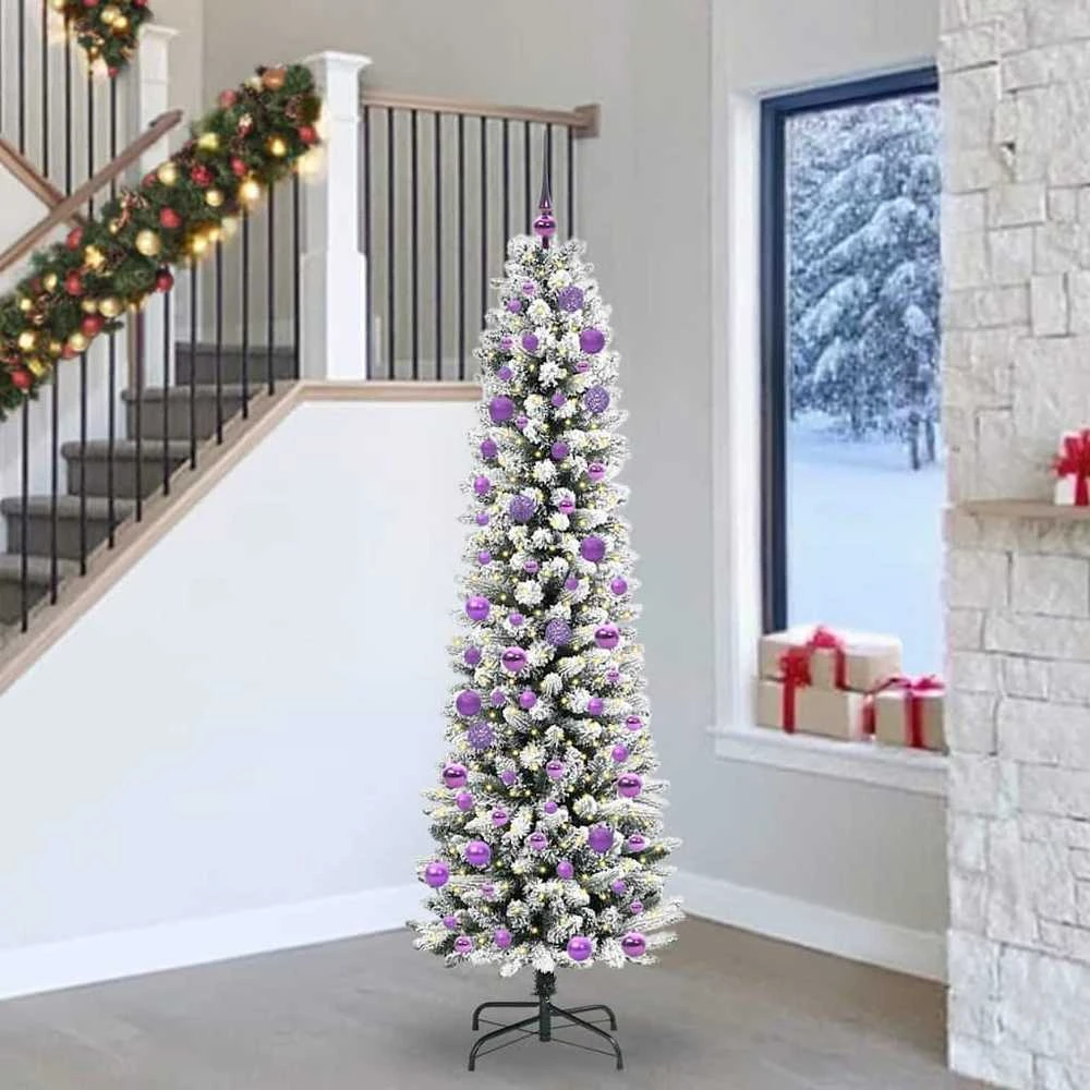 Dirbtinė Kalėdų eglutė Balta 240 cm PVC ir Metalas ir Plastikas