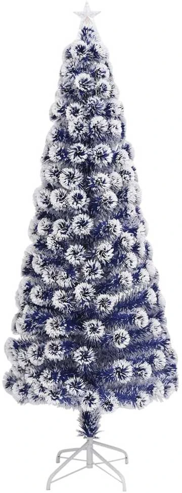 Dirbtinė Kalėdų eglutė, balta/mėlyna, 210cm, optinis pluoštas