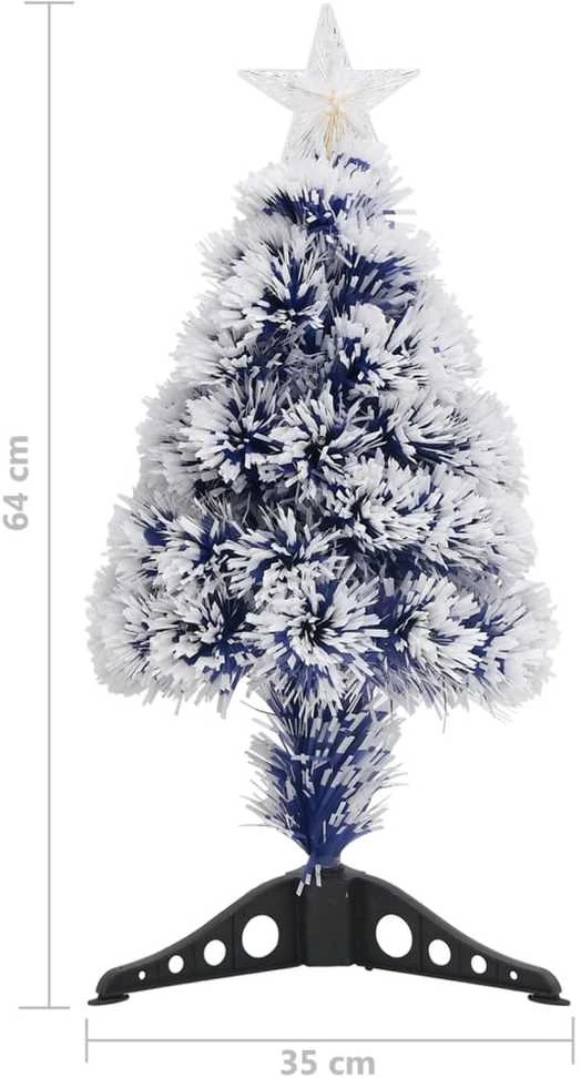 Dirbtinė Kalėdų eglutė, balta/mėlyna, 64cm, optinis pluoštas