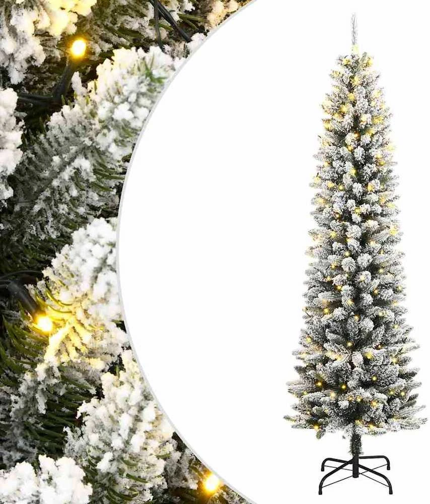 Dirbtinė Kalėdų eglutė su 150 LED lempučių ir sniegu, 120cm