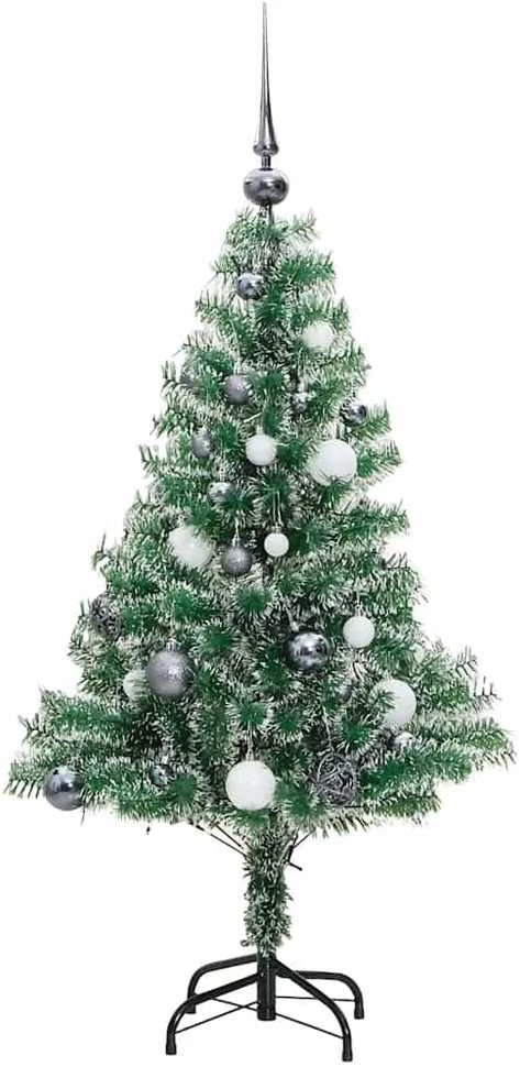 Dirbtinė Kalėdų eglutė su 150 LED, žaisliukais ir sniegu, 150cm