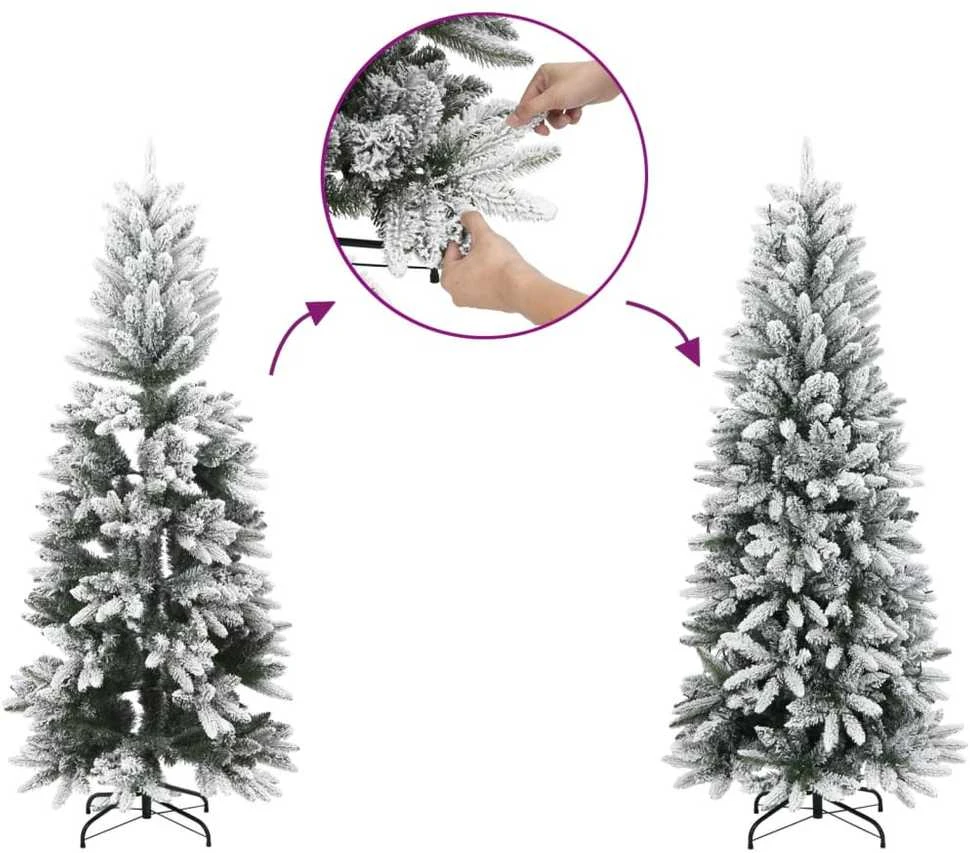 Dirbtinė Kalėdų eglutė su 300 LED lempučių ir sniegu, 210cm