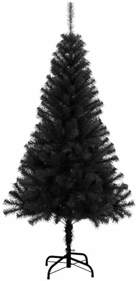 Dirbtinė Kalėdų eglutė su stovu, juodos spalvos, 120cm, PVC