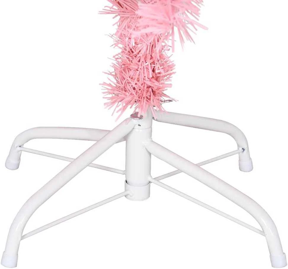 Dirbtinė Kalėdų eglutė su stovu, rožinės spalvos, 150cm, PVC