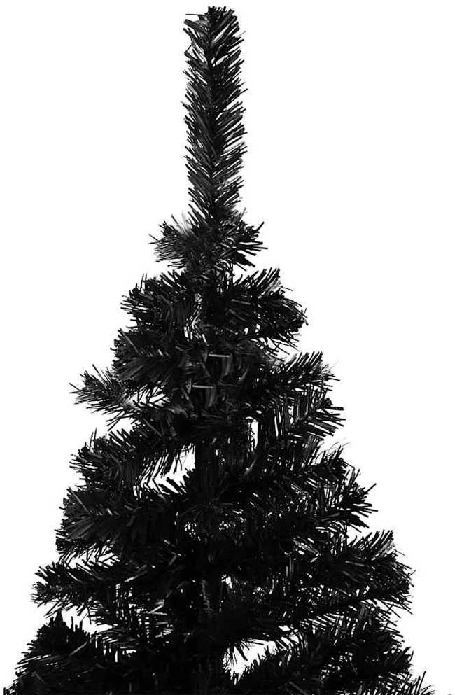 Dirbtinė Kalėdų eglutė su žaisliukais, juoda, 150cm, PVC