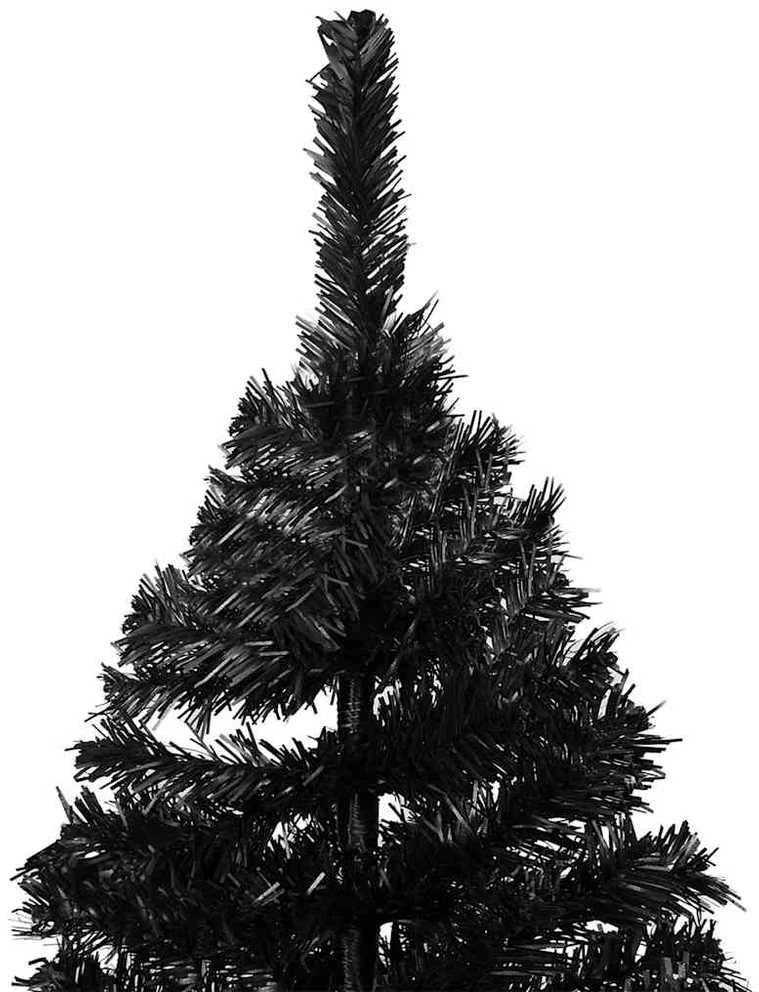 Dirbtinė Kalėdų eglutė su žaisliukais, juoda, 240cm, PVC