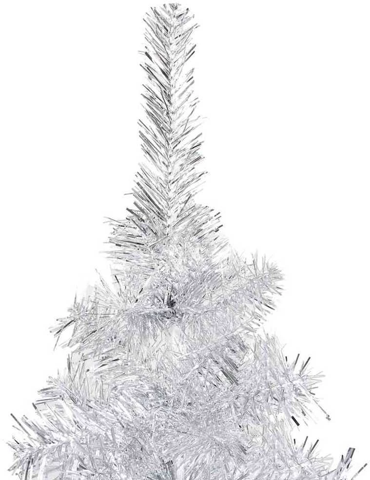 Dirbtinė Kalėdų eglutė su žaisliukais, sidabrinė, 120cm, PET