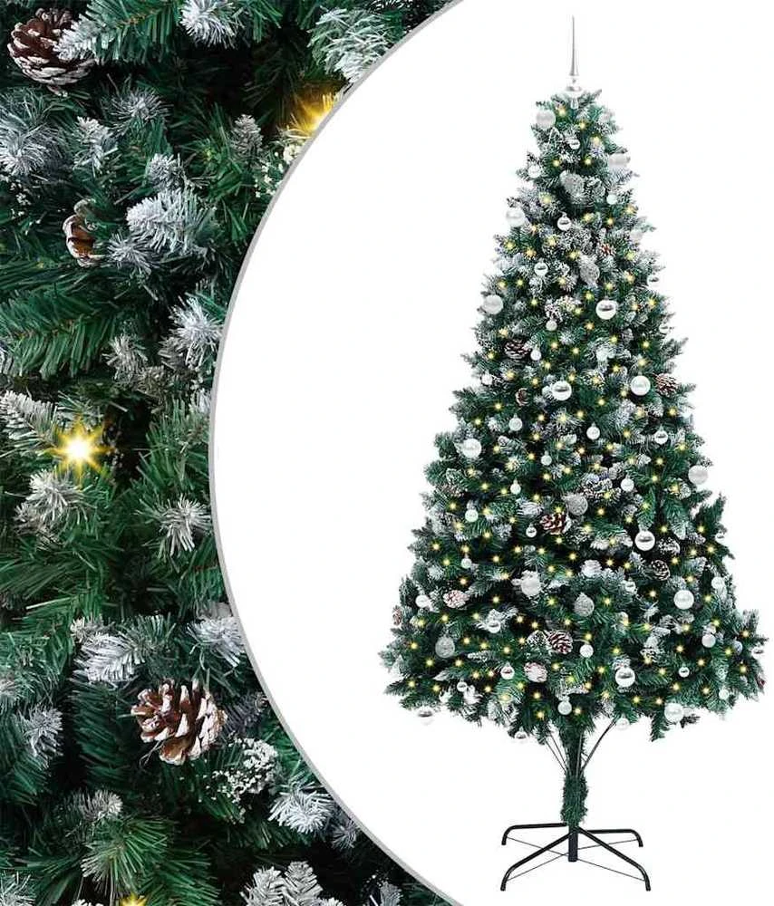 Dirbtinė Kalėdų eglutė Žalia 240 cm PVC ir Plienas ir Plastikas