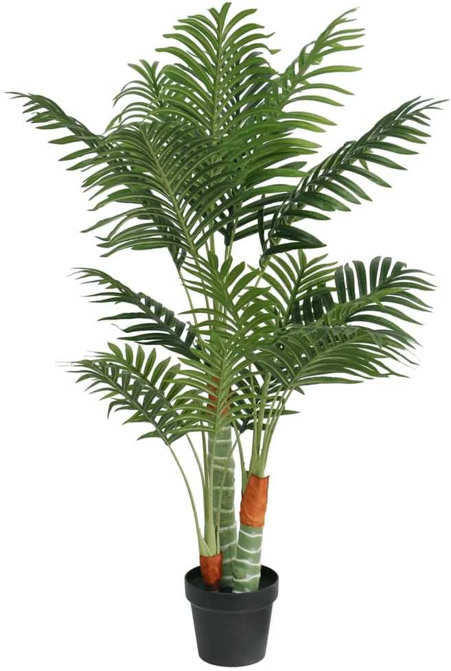 Dirbtinė palmė su trimis kamienais, žalios spalvos, 120cm, PP