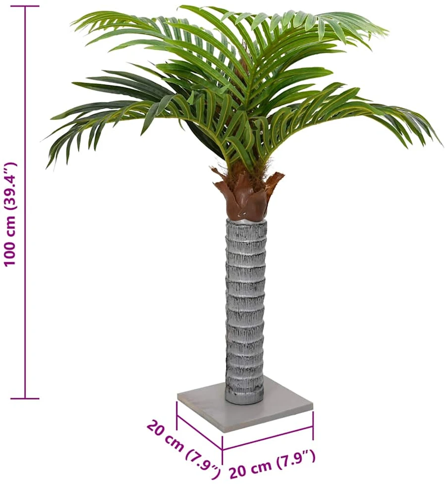 Dirbtinė palmė, žalios spalvos, 100cm, 6 lapų