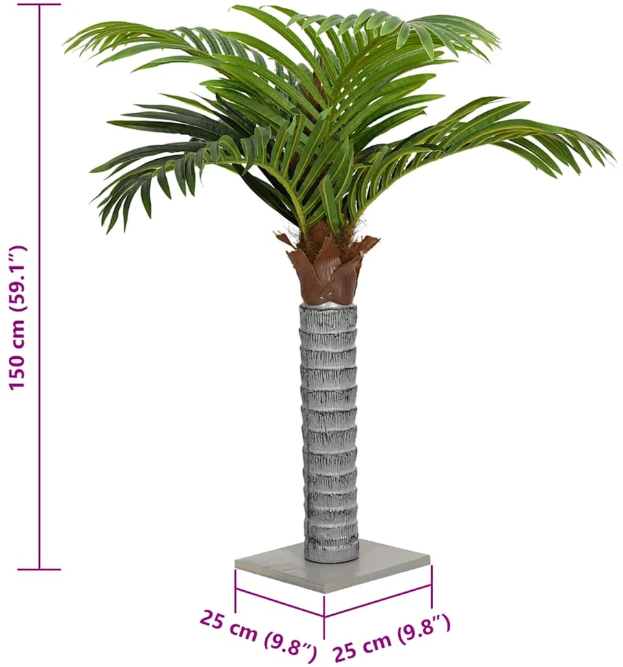 Dirbtinė palmė, žalios spalvos, 150cm, 12 lapų