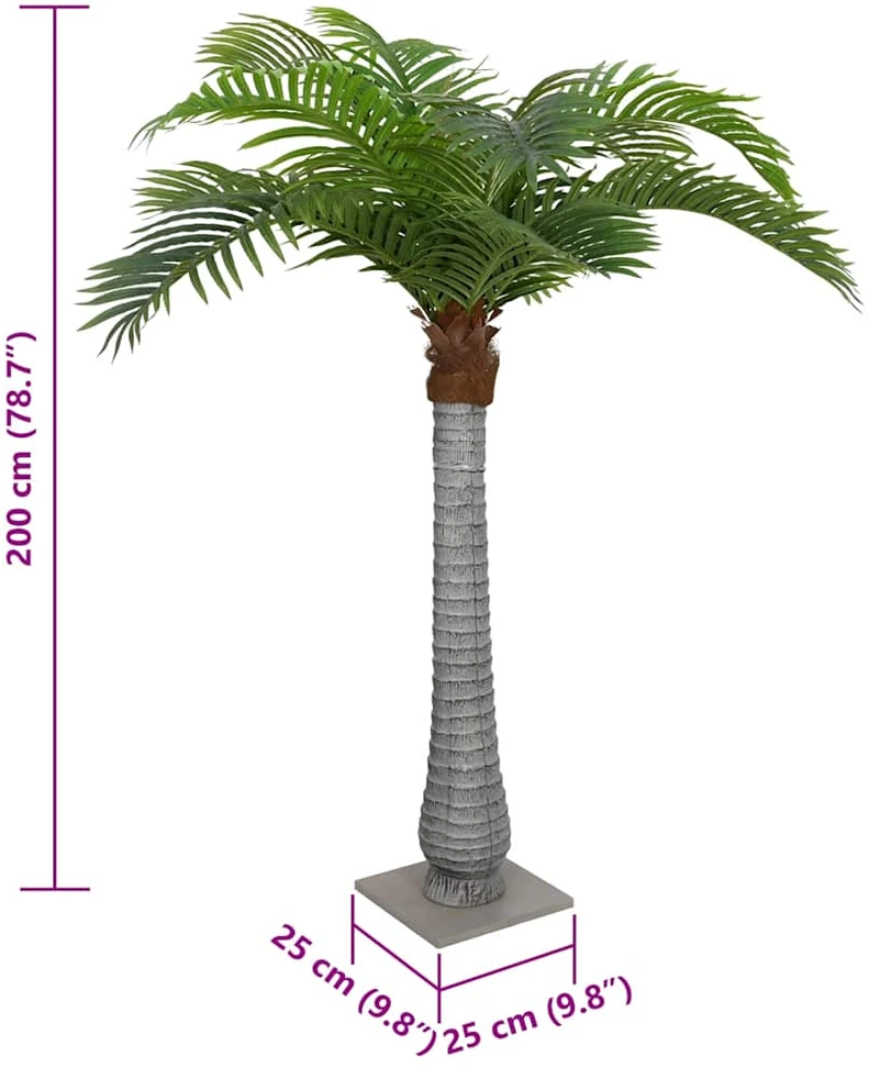 Dirbtinė palmė, žalios spalvos, 200cm, 15 lapų