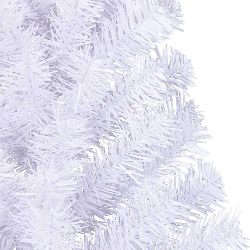 Dirbtinė pusinė Kalėdų eglutė su stovu, balta, 150cm, PVC