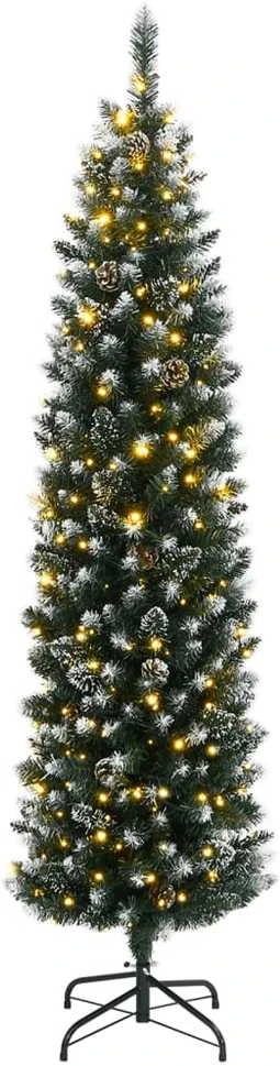 Dirbtinė siaura Kalėdų eglutė, 150 LED, 120cm