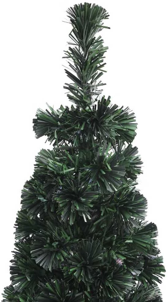 Dirbtinė siaura Kalėdų eglutė su stovu, 150cm, optinis pluoštas
