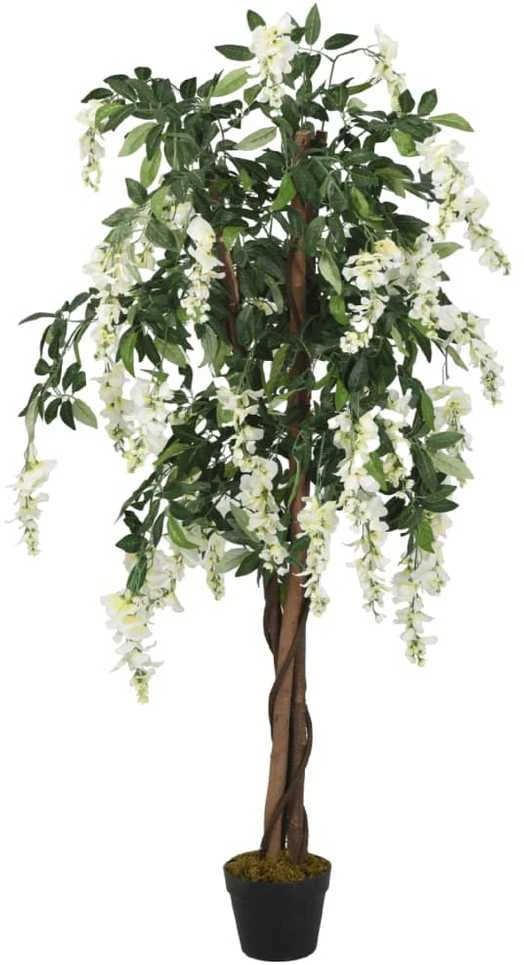 Dirbtinė visterija, žalios ir baltos spalvos, 80cm, 560 lapų