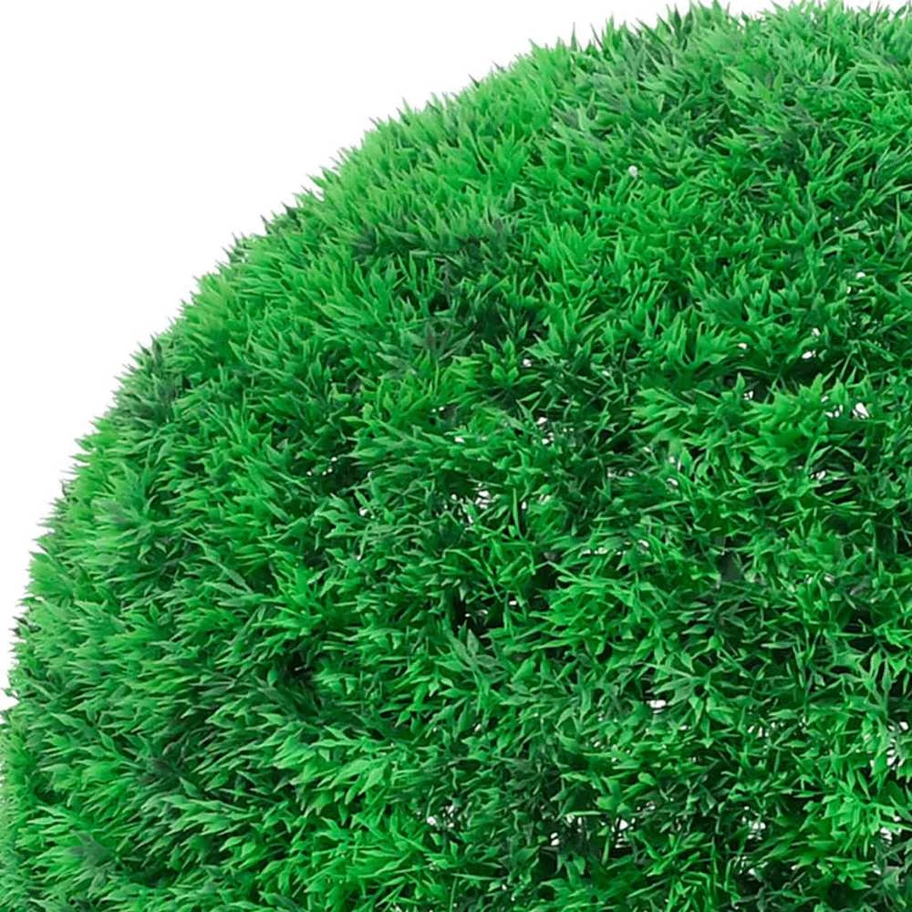 Dirbtiniai buksmedžio krūmai su LED lemputėmis 2vnt. žalia 45cm