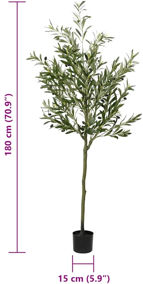 Dirbtinis alyvmedis, žalios spalvos, 165cm, 700 lapų