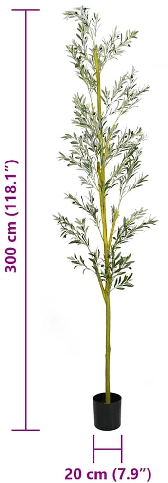 Dirbtinis alyvmedis, žalios spalvos, 300cm, 1000 lapų