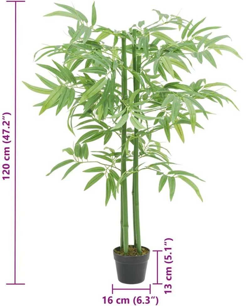 Dirbtinis bambukas, žalios spalvos, 120cm, 384 lapai